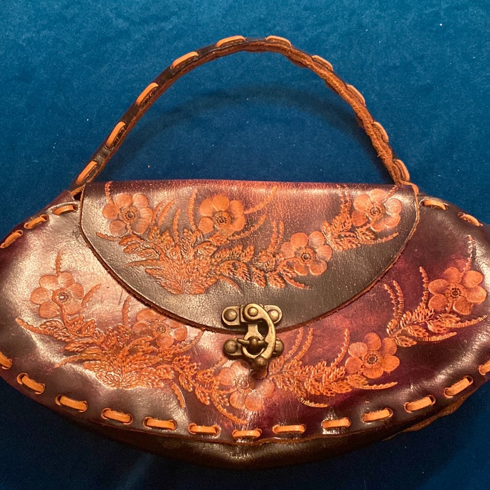 Vintage Handtooled Leather Handbag